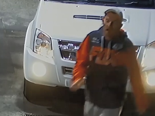 A still image from CCTV security footage of a man Northern Beaches detectives want to speak with in relation to an arson attack in the underground car park of a block of units at Brookvale. Picture: NSW Police