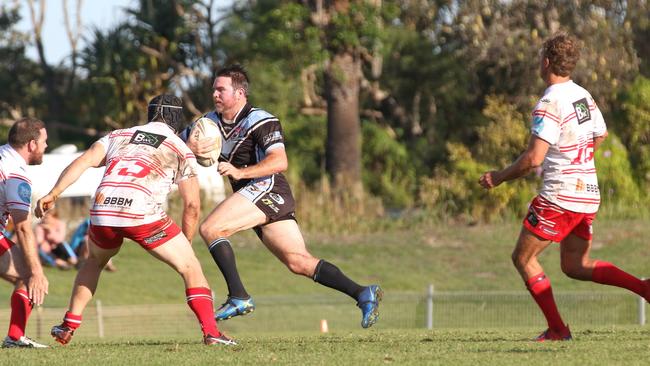 Jamie Lyon runs the ball for the Ballina Seagulls against Byron Bay. Picture: Ursula Bentley@CapturedAus