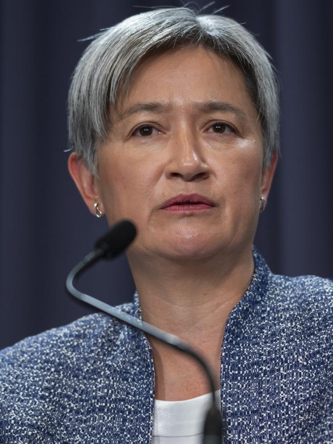 Foreign Affairs Minister Penny Wong at Parliament House in Canberra on Tuesday. Picture: Martin Ollman/NCA NewsWire