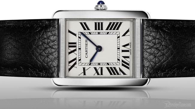 A classic Cartier tank watch.