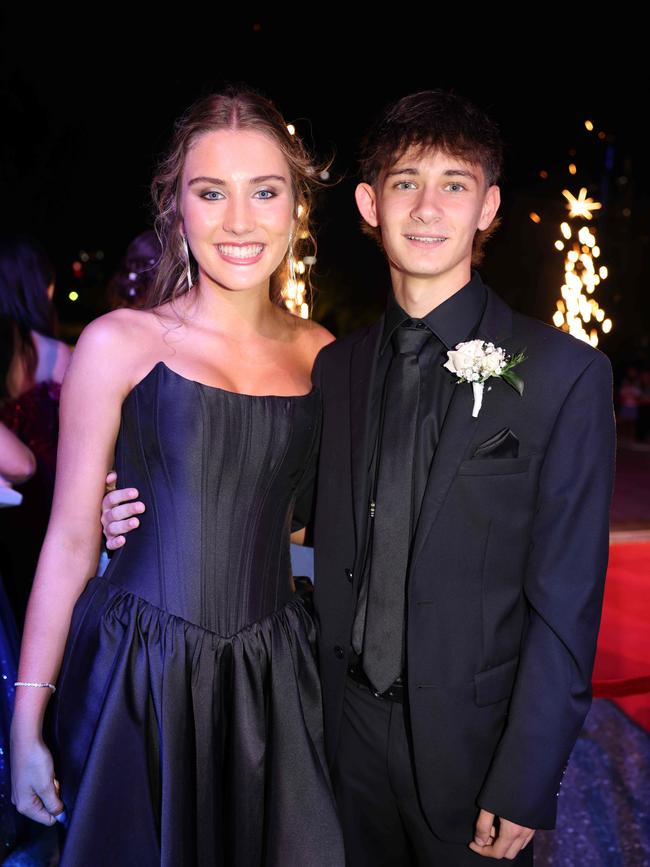 Olivia McCarthy and Lucas Campaniello at the Emmanuel College class of 2025 formal at HOTA for Gold Coast at Large. Picture, Portia Large.