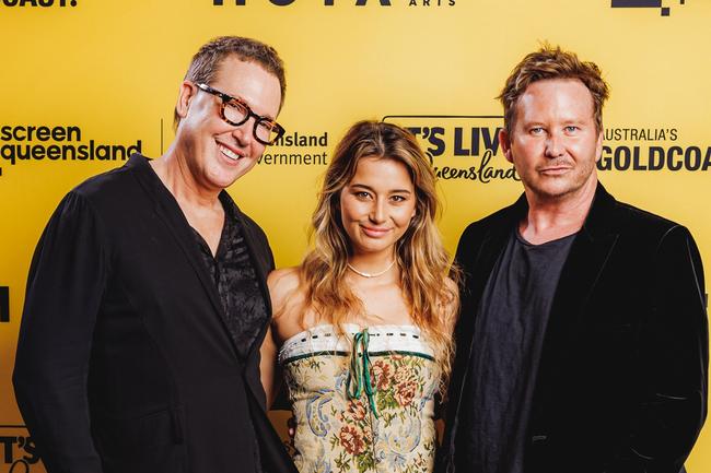 Steven Lance and Tori Webb and Ben Parkinson at the Portable Door screening, HOTA. Picture: Supplied.