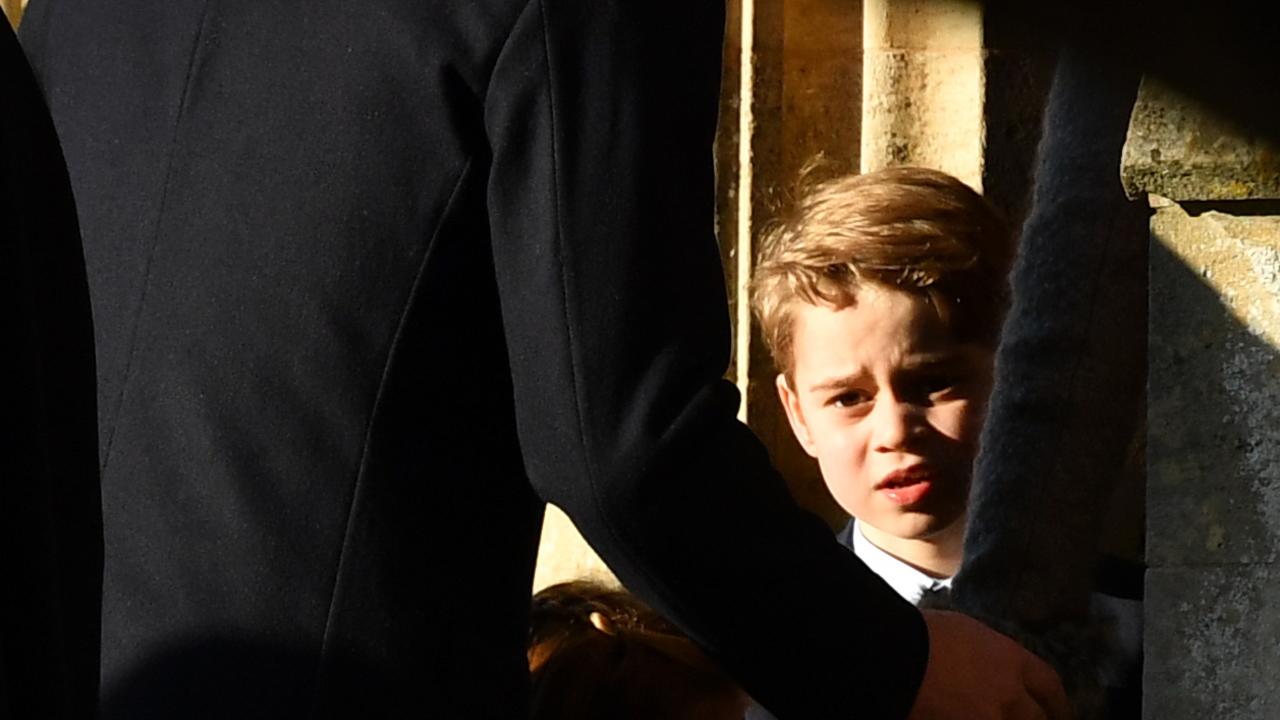 Britain's Prince George of Cambridge arrives for the Royal Family's traditional Christmas Day service at St Mary Magdalene Church in Sandringham, Norfolk, eastern England. Picture: Ben Stansall / AFP