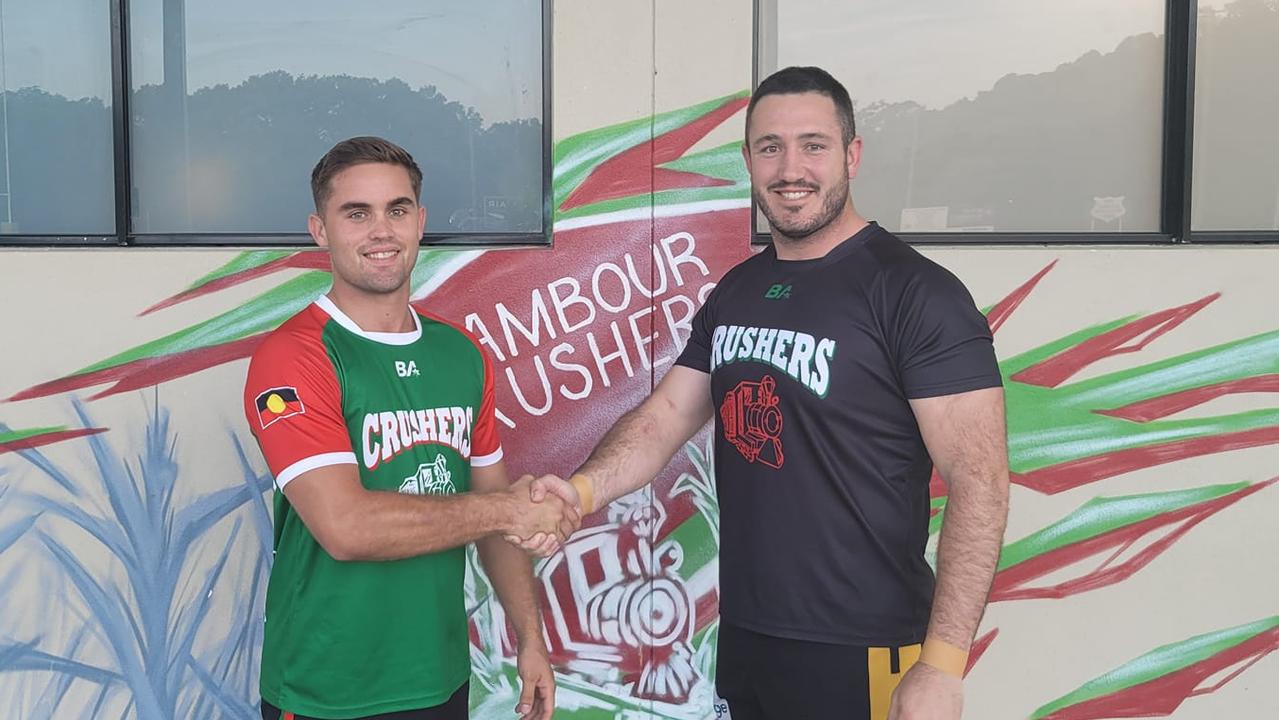 Nambour half Jaiden Zanchetta alongside head coach and captain Marty Cordwell. Picture: Facebook.