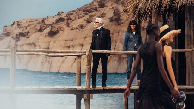 Viard with Karl Lagerfeld (left), her predecessor at Chanel, at spring/summer '19, the final Chanel show Lagerfeld attended before his death. Picture: CHP/Getty