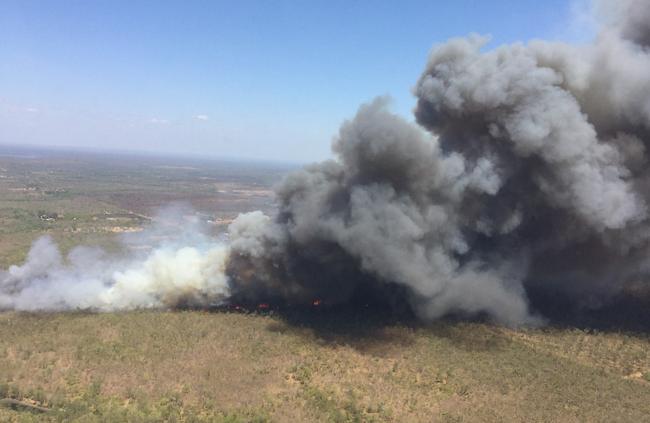 The 800 ha bushfire at Berry Springs on Monday. Picture: Bushfires NT