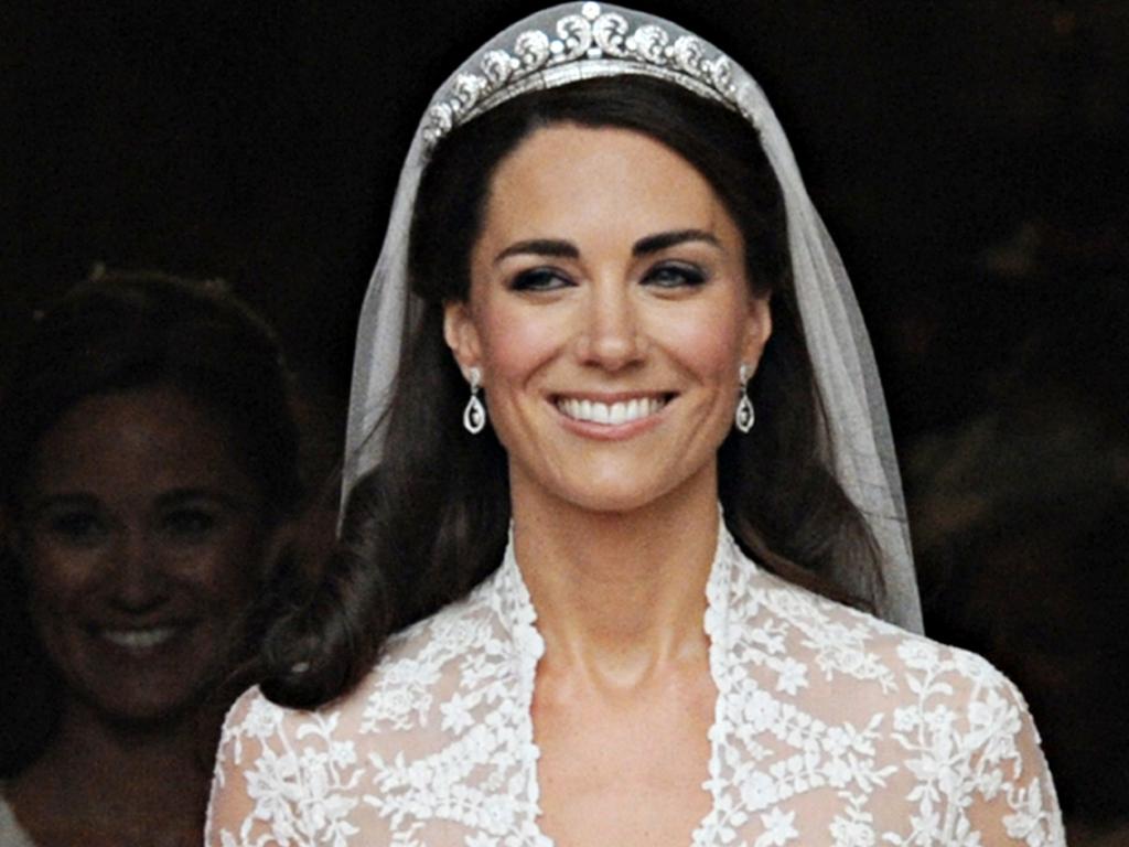 The Duchess of Cambridge wore the Queen's 'Halo' tiara on her wedding day. Picture: 2011