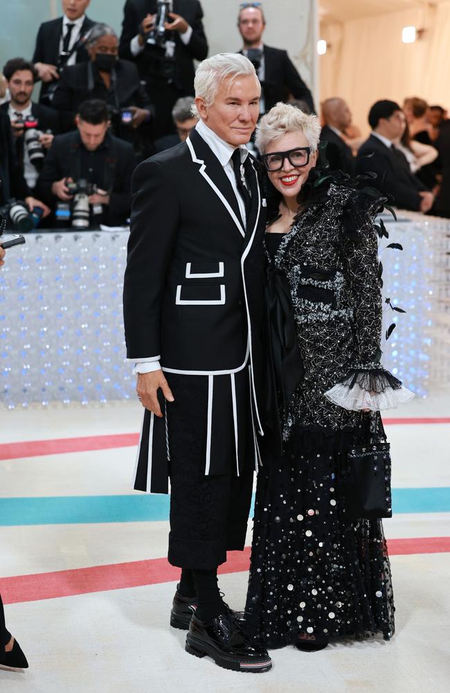 Baz Luhrmann nailed his Karl Lagerfeld look as he posed with his wife Catherine Martin. Picture: Getty Images for Karl Lagerfeld)