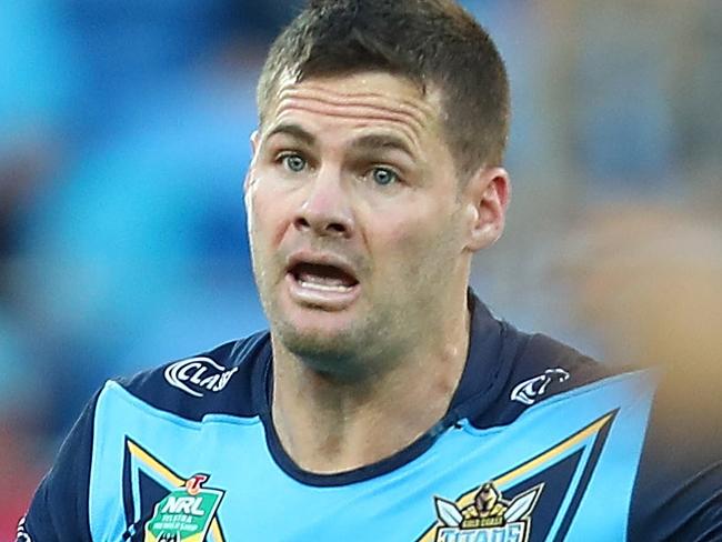 GOLD COAST, AUSTRALIA - MAY 19:  Anthony Don of the Titans runs the ball during the round 11 NRL match between the Gold Coast Titans and the Newcastle Knights at Cbus Super Stadium on May 19, 2018 in Gold Coast, Australia.  (Photo by Chris Hyde/Getty Images)