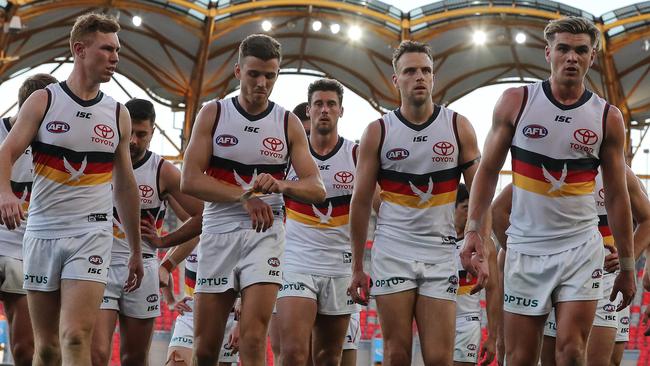 The embattled Crows are yet to win a game in 2020. Picture: Michael Klein