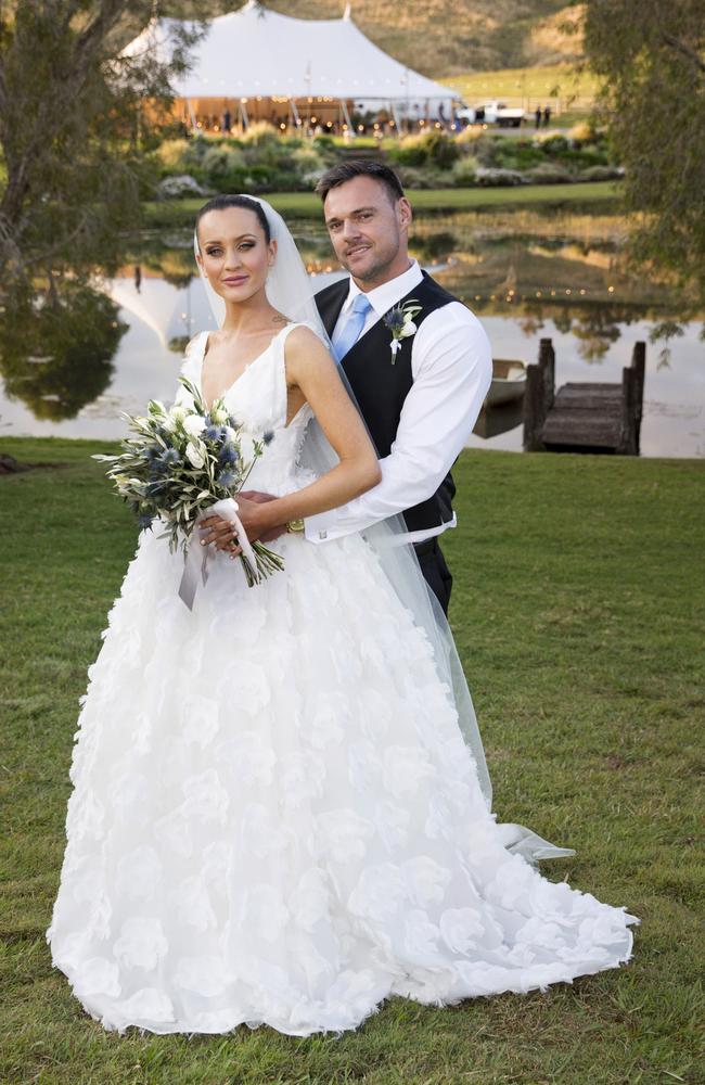 Ines and Bronson from MAFS at their wedding. 