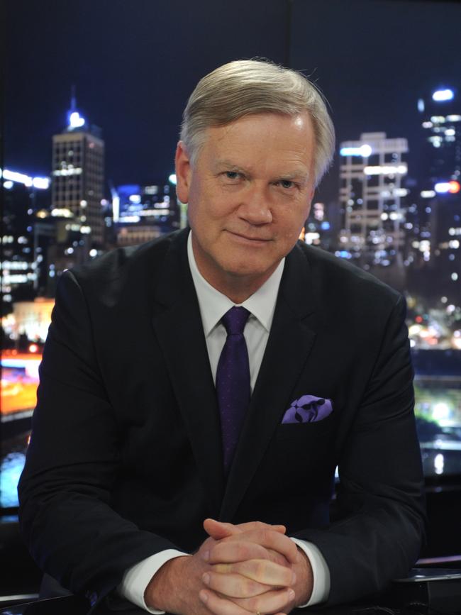 Nationally syndicated newspaper columnist Andrew Bolt on the set of his Sky News Melbourne studio. Picture: Andrew Henshaw