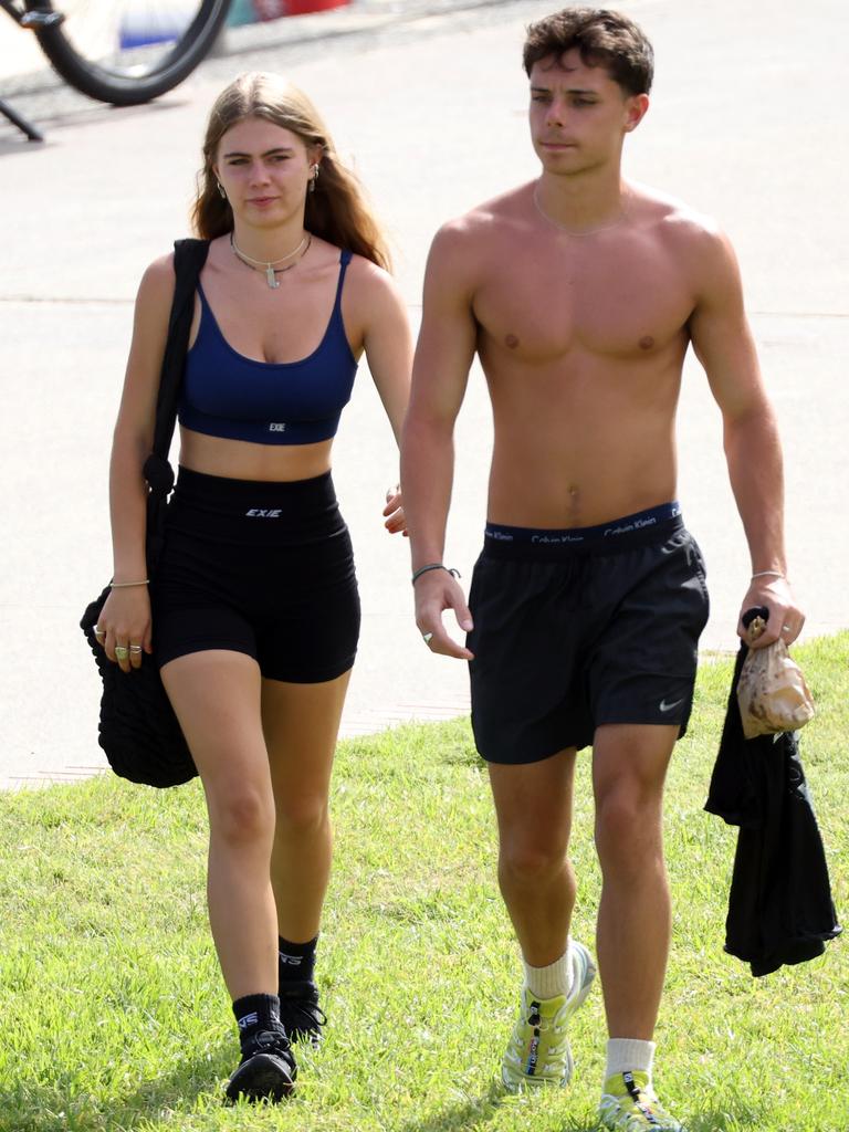 She was pictured with her rumoured boyfriend in Bondi. Picture: Matrix