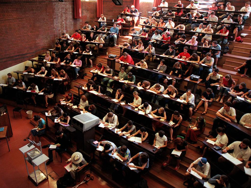 Students at a packed lecture at Sydney University in 2000. Picture: Supplied