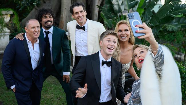 Emdur and fellow Gold Logie nominees Tony Armstrong, Andy Lee, Robert Irwin, Sonia Kruger and Julia Morris. His tip is that Irwin will win. Picture: Getty Images