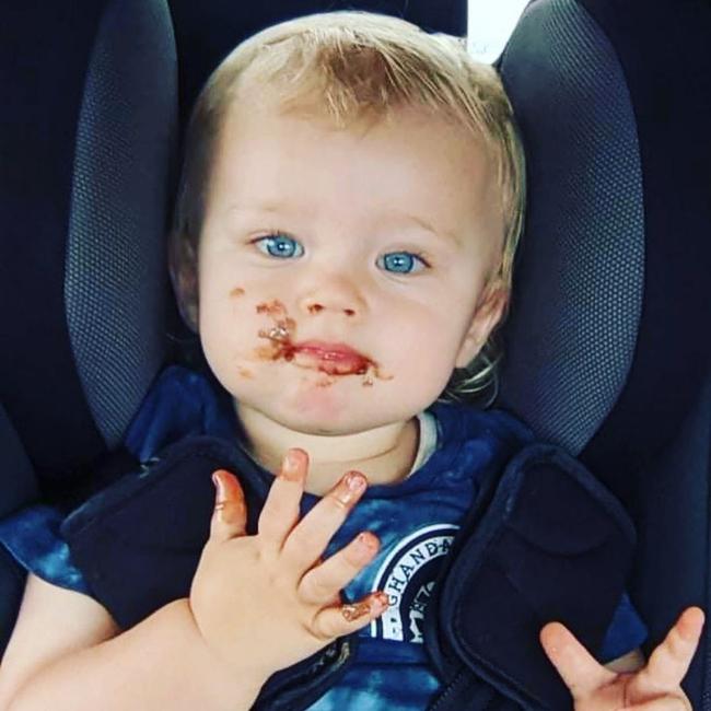 Arlo enjoying chocolate.