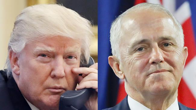 US president Donald Trump, left, and Malcolm Turnbull.