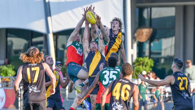 South Cairns Cutters v North Cairns Tigers at Cazalys Stadium. AFL Cairns 2024. Supplied by AFL Cairns.