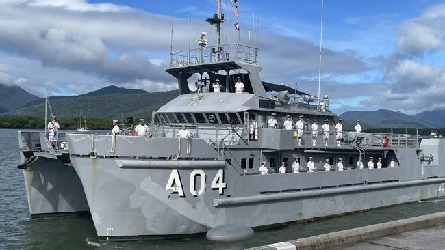 HMAS Benalla's final trip saw the crew travel around Fitzroy Island for a BBQ and a chance for reflection on time shared on the Hydrographic vessel. Photo: Dylan Nicholson