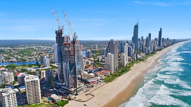 The man was injured while working at the Jewel project in Surfers Paradise.