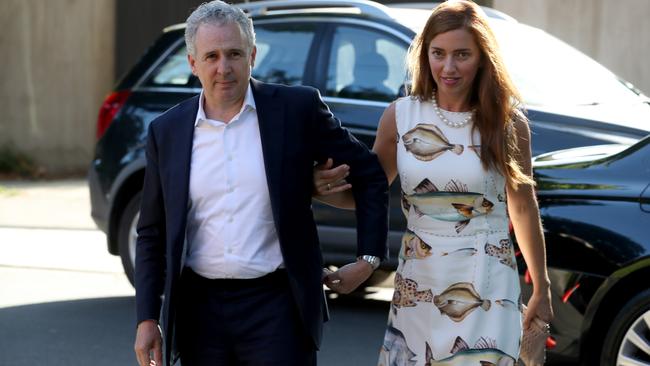 Andy Penn and Kallie Blauhorn arrive at Toorak event. Picture: David Geraghty