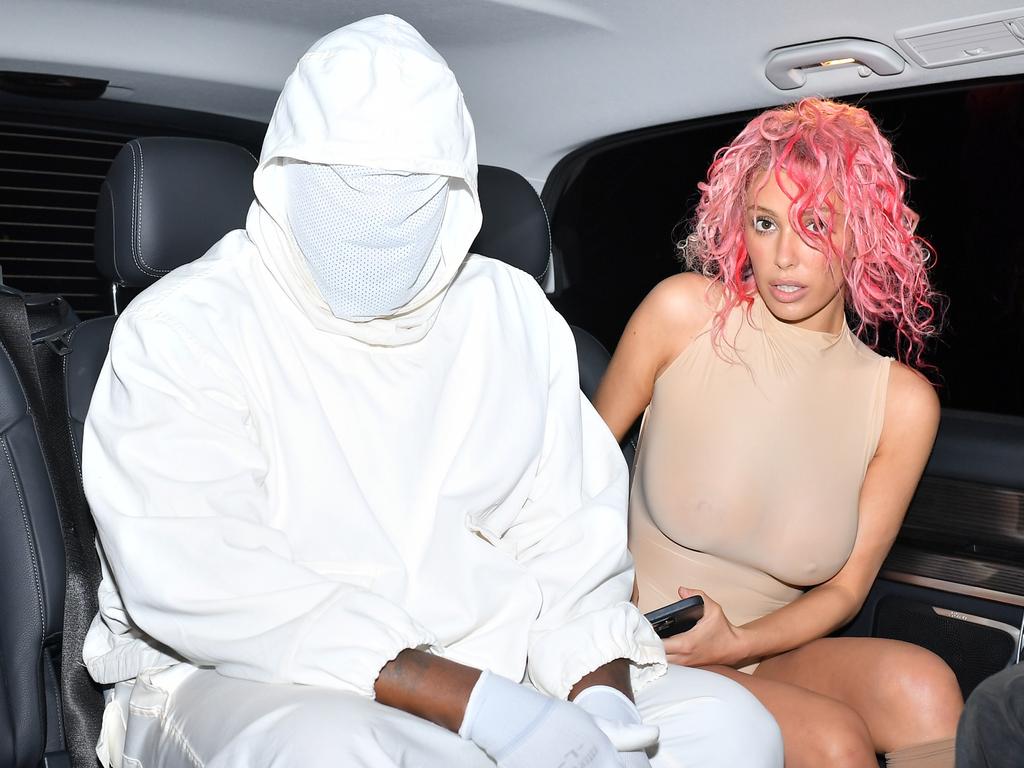 Kanye West and wife Bianca Censori once again rock bizarre outfit on their travels. Picture: SplashNews.com