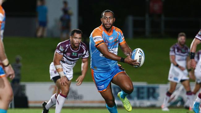 Action from the Instrust Super Cup match between the Northern Pride and the Burleigh Bears, held at Barlow Park. Pride's Gideon Gela-Mosby played a pivotal role for his team. PICTURE: BRENDAN RADKE