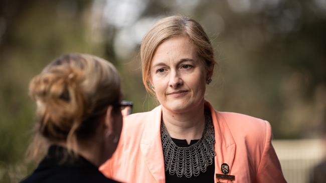 At a public meeting in Cherrybrook on August 4, 2019, chaired by Hornsby Councillor Emma Heyde (pictured), residents protested about the plans to scrap bus services in The Hills. Pictured: Julian Andrews