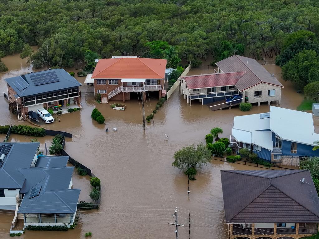Flooding is seen around Settlement Point Road in Port Macquarie. Picture: AAP Image/Lindsay Moller