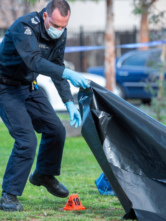 The grass was littered with bullet casings and shotgun cartridges. Picture: Jay Town