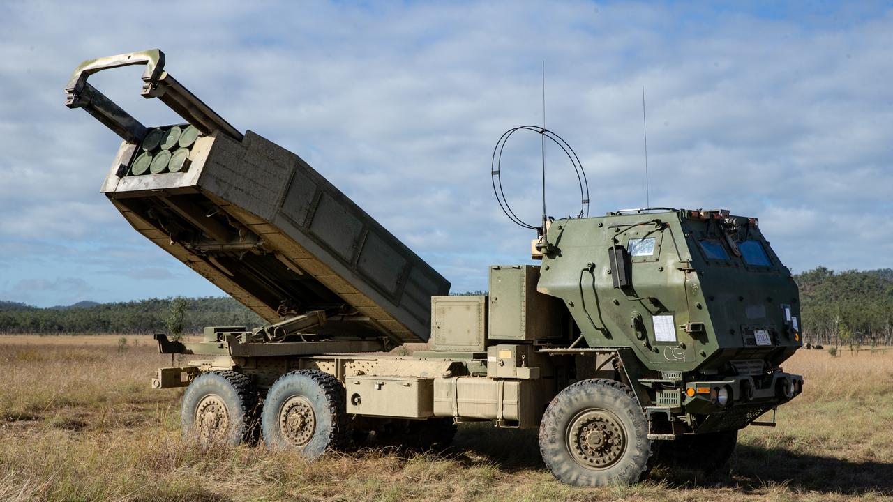 A U.S. Marine Corps High Mobility Artillery Rocket System with 3d Battalion, 12th Marines, 3d Marine Division simulates live-fire missions during Exercise Talisman Sabre 2021 at Shoalwater Bay Training Area, Queensland, Australia, July 15, 2021. TS21 supports the U.S. National Defense Strategy by enhancing our ability to protect the homeland and provide combat-credible forces to address the full range of potential security concerns in the Indo-Pacific. (U.S. Marine Corps photo by Lance Cpl. Ujian Gosun)