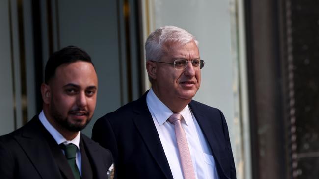 Frank Zumbo (right) pictured with his lawyer Michael Moussa at Downing Centre. Picture: NCA NewsWire / Damian Shaw