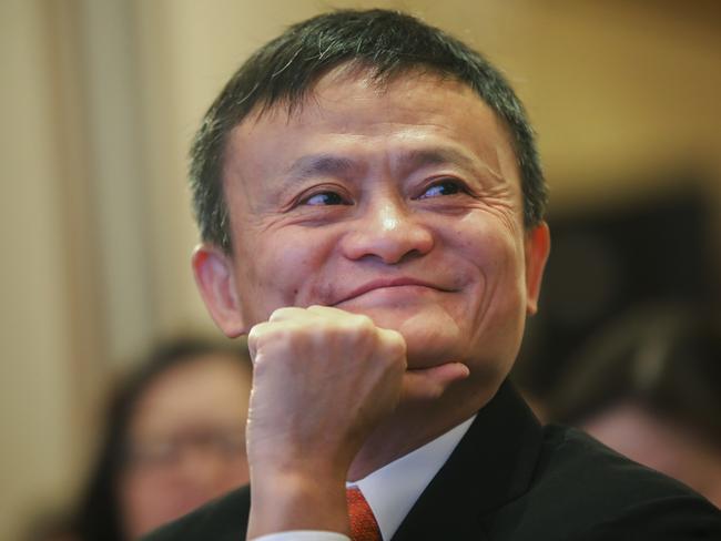 In this June 25, 2018, photo, Jack Ma, chairman of Alibaba Group attends the ceremony to launch a blockchain-base remittance solution in Hong Kong. Jack Ma, who founded e-commerce giant Alibaba Group and helped to launch China's online retailing boom, announced Monday, Sept. 10, 2018 that he will step down as the company's chairman next September. In a letter released by Alibaba, Ma said he will be succeeded by CEO Daniel Zhang. Ma handed over the CEO's post to Zhang in 2013 as part of what he said was a succession process developed over a decade. (Chinatopix via AP)