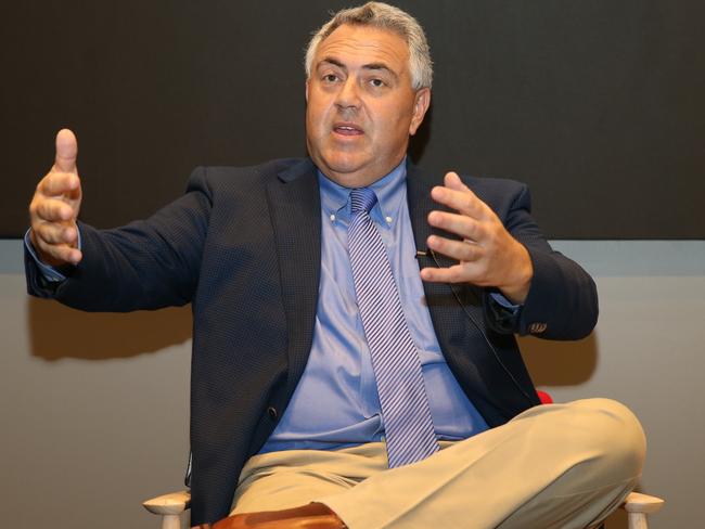 Joe Hockey speaking at The Australian National University in Canberra, a discussion on the importance of the Australian/United States bilateral relationship and the first year of the Trump Administration. Picture Kym Smith