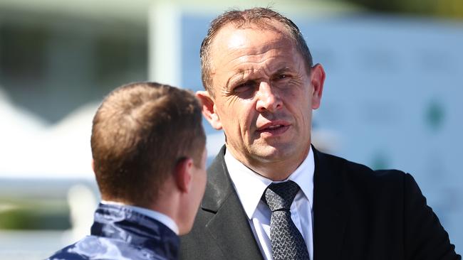 Trainer Chris Waller (right) with jockey James McDonald. Picture: Jeremy Ng / Getty Images