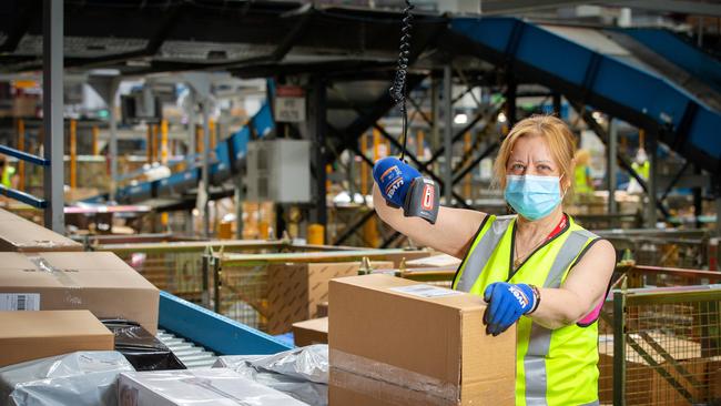 Australia Post’s Melbourne Parcel Facility in full swing. Picture: Mark Stewart