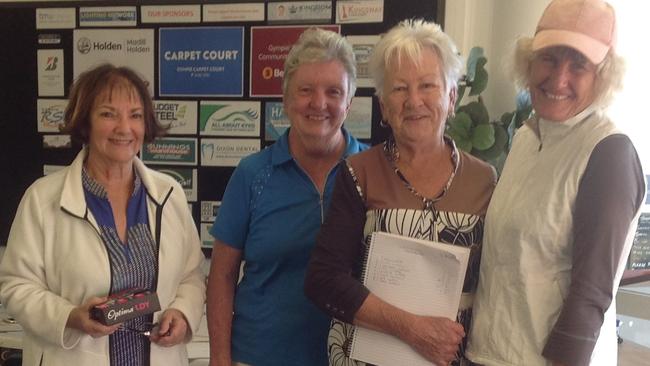 Wednesday winner Clair Thorburn and runner-up Ann Rigbye with committee members Lydia Costello and Carol Ward.