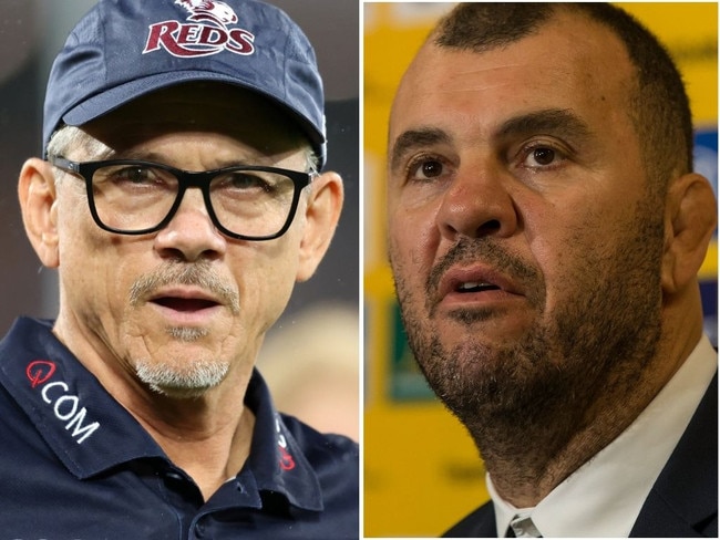 The possible coaching futures of Les Kiss and Michael Cheika cross paths. Picture: Supplied