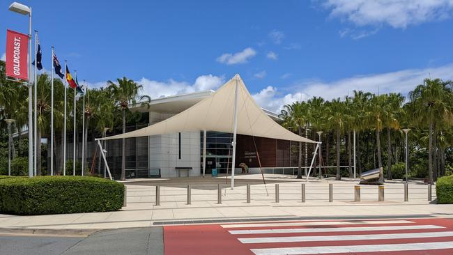Gold Coast council chambers – there is ample space to pitch tents nearby. Picture: Keith Woods.