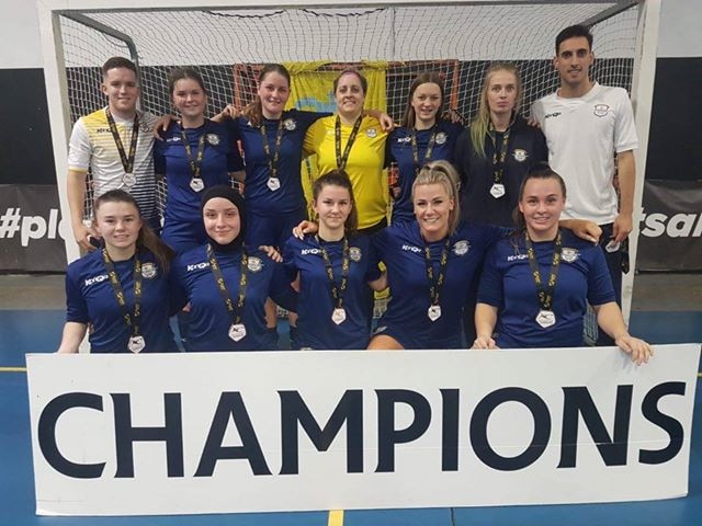 The Gold Coast Force Futsal team celebrating their Superliga championship over the weekend. Pic: Supplied.