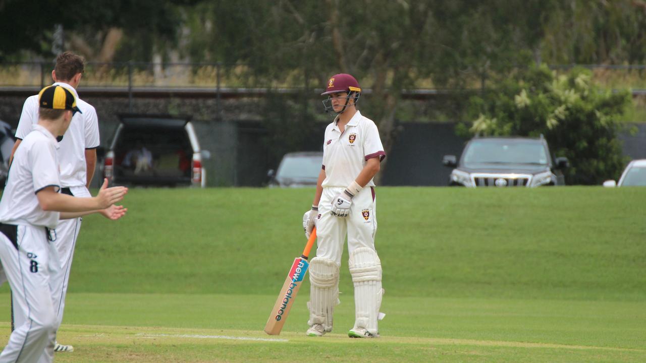 Liam Bahemia. AIC First XI cricket between St Peters Lutheran College and St Laurence’s College. Saturday February 10,2024.