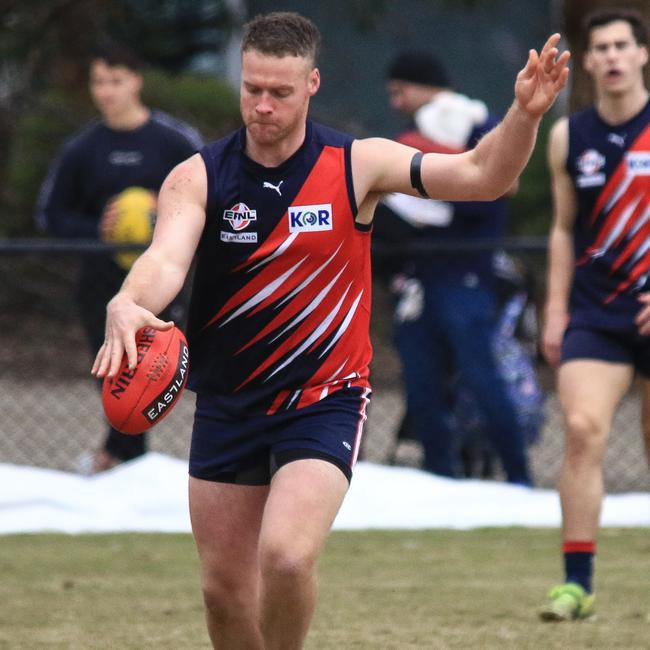 The Blues’ Ben Turner finished best afield for his tireless work in defence. Picture: Davis Harrigan