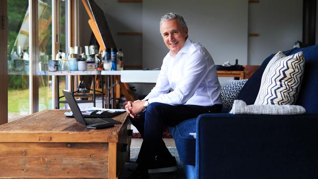 Telstra’s Andy Penn has been prominent among CEOs who have adapted to working from home. Picture: Aaron Francis