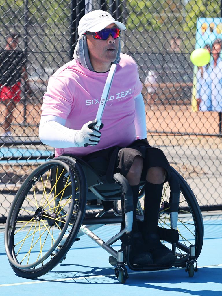 Australian Pickleball Championships at KDV Carrara. Dion Reweti in the Mens Wheelchair.. Picture Glenn Hampson