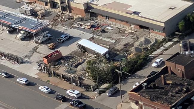 This aerial image obtained from the St. Louis, Missouri, Metropolitan Police Department shows tornado damage on May 16, 2025, in St. Louis. Picture: AFP
