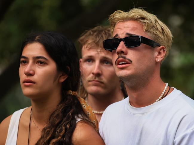 People gather to remember Jesse Baird and Luke Davies. Picture: Jenny Evans/Getty Images
