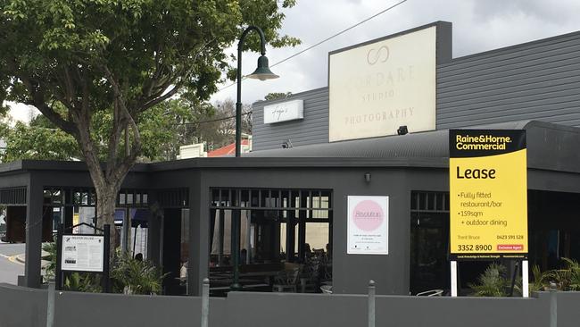 A restaurant is up 'for lease' in Wilston Village. It has been on the market for more than 12 months. Pic: Darren Cartwright