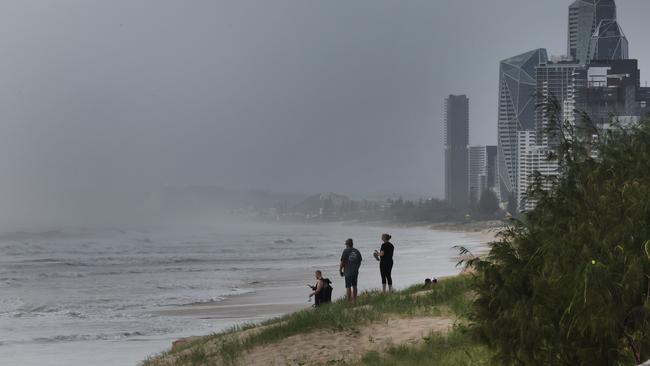 Beaches on the northern end of the Gold Coast looking the worse for wear as the giant surf generated by Cyclone Alfred chews away at the coastline. Picture Glenn Hampson