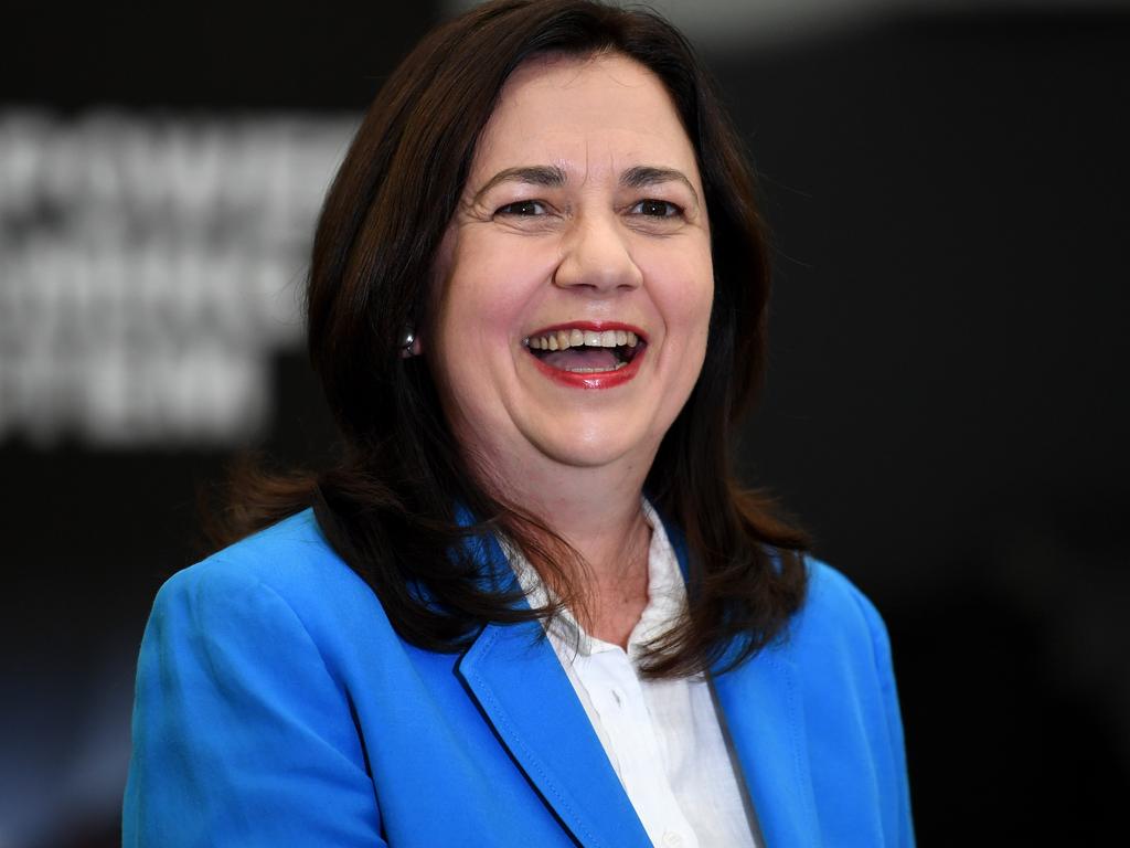 Queensland Premier Annastacia Palaszczuk will be laughing if she can form a majority government. Picture: NCA NewsWire / Dan Peled