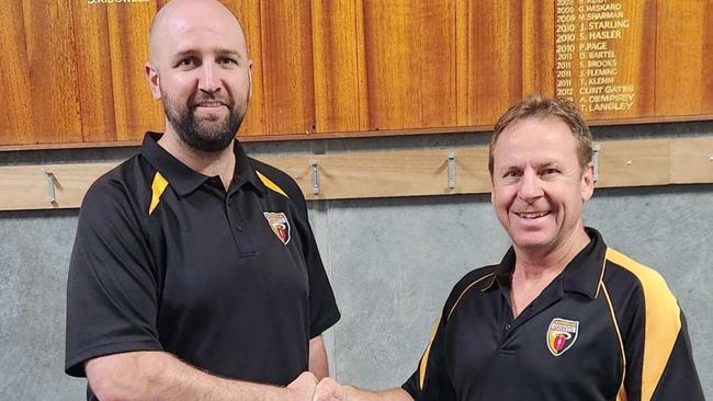 Ben Johnston (left) will coach Goodwood next season. Picture: Goodwood Saints Football Club